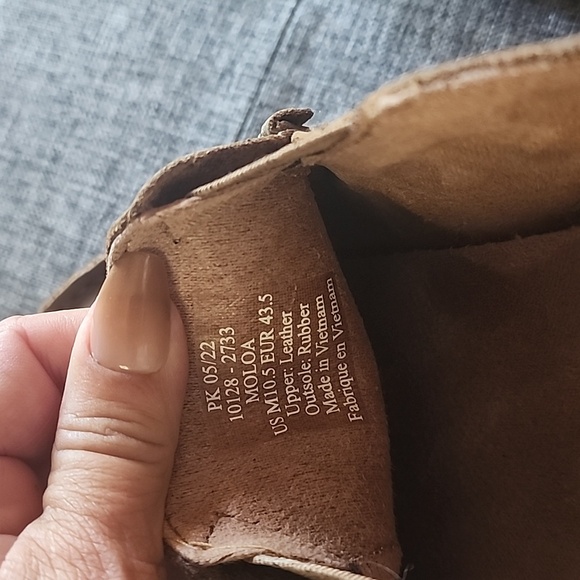 OluKai Men's Brown Leather Slip-Ons - Picture 3 of 4